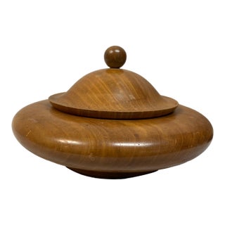 Myrtlewood Lidded Trinket Turned Hand Made Bowl For Sale