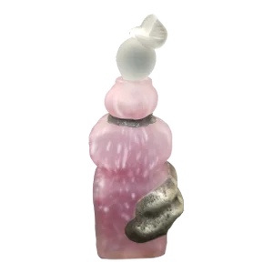 Romanian Studio Crackle Glass With Metal Perfume Bottle