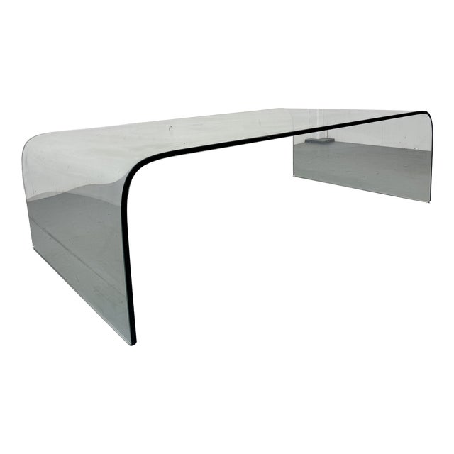 Modern Italian Glass Waterfall Side Table from Fiam, 1980s For Sale