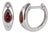 Natural Garnet & Cubic Zirconia Huggies, 925 Silver Handmade Earrings - A Pair For Sale