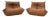 Togo Lounge Chairs in Cognac Cow Leather attributed to Michel Ducaroy for Ligne Roset, Set of 2 For Sale