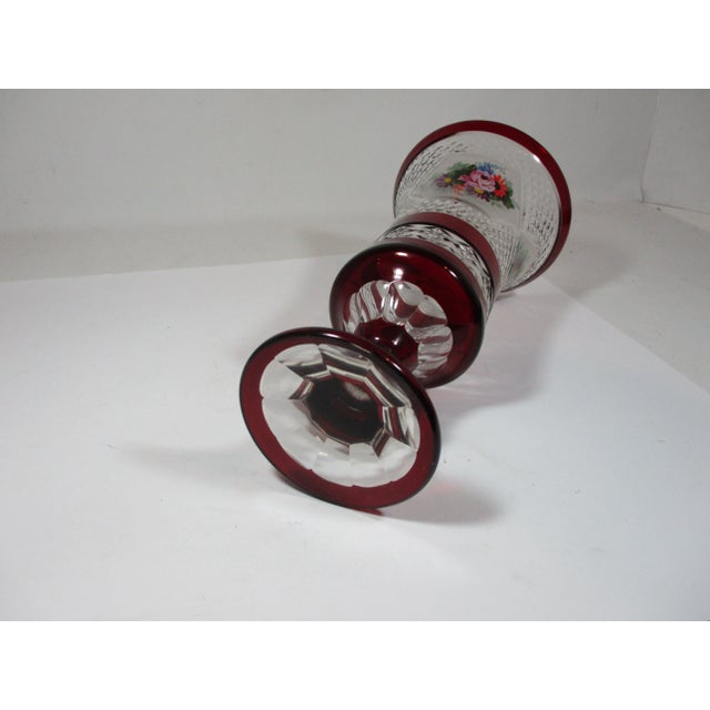 1960s Bohemian Art Glass Pedestal Vase For Sale - Image 10 of 11