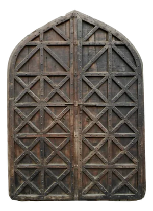 Vintage Large Indian Arched Industrial X Pattern Doors