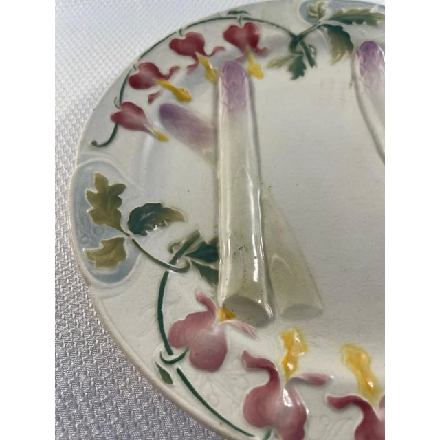 Antique French Faience Saint Clement Asparagus Plate For Sale - Image 11 of 12