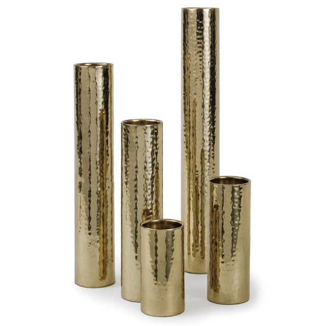 Regina Andrew Hammered Bud Vase Set - Polished Brass For Sale In Detroit - Image 6 of 6