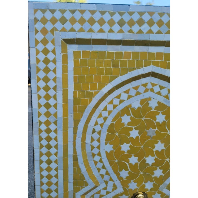 Sculpture Materials Moroccan Yellow & White Mosaic Tile Fountain / Rafraf Style For Sale - Image 7 of 9