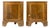 Mid-Century Walnut Corner Cupboards with Boxwood Inlay For Sale