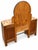 Art Deco Walnut Dressing Table Set with Marble Top and Bedside Table, 1930s, Set of 2 For Sale - Image 6 of 15