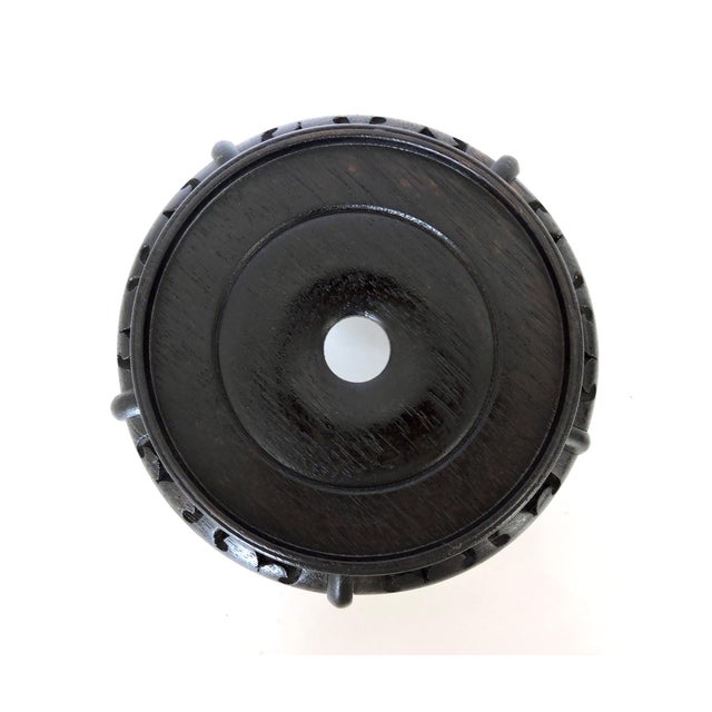 Chinoiserie 1980's Vintage Hong Kong Chinese Rosewood Display Stand Pedestal 5.5" For Sale - Image 3 of 4