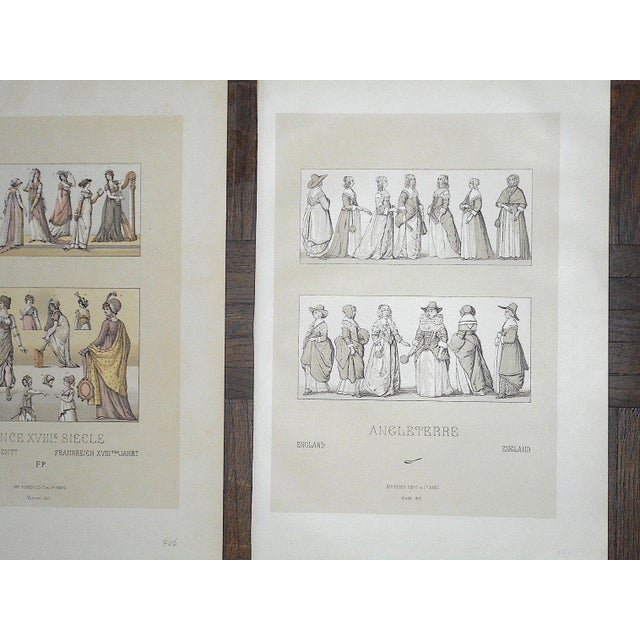 Mid 19th Century Antique 19th Century Lithographs-Women-Folio Size - Set of 6 For Sale - Image 5 of 7