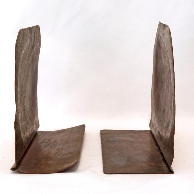Metal Pair of Arts and Crafts Copper Bookends Viking Ship Circa 1920 For Sale - Image 7 of 8