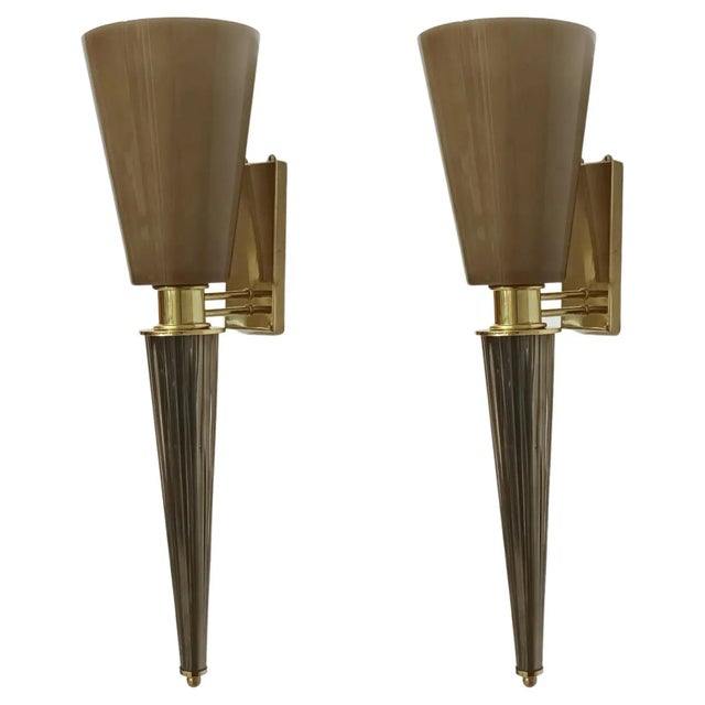 21st Century Smoky Brown Torchere Sconces - a Pair For Sale - Image 10 of 10