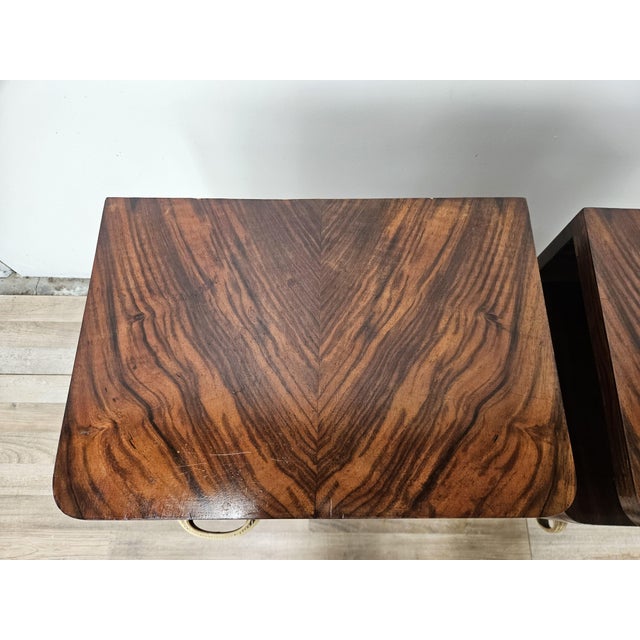 1940s Art Deco Bedside Tables in Briar Root and Bakelite, 1940, Set of 2 For Sale - Image 5 of 18