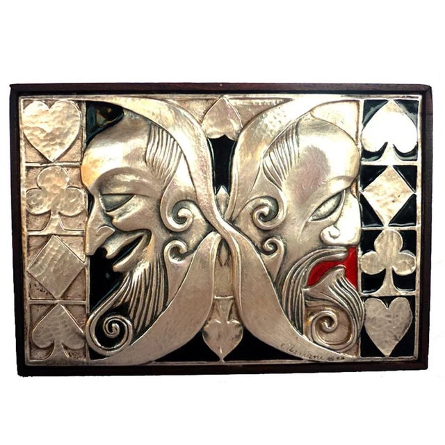 Italian Silver Enamel Playing Cards Box from Ottaviani, 1970s For Sale - Image 3 of 8