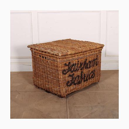 Brown English Wicker Log Basket, 1890s For Sale - Image 8 of 8
