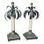 1990s Italian Hand Painted Palm Tree Candle Sticks - a Pair For Sale