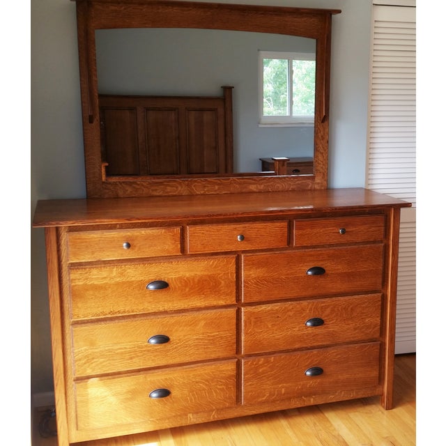 Amish Handcrafted Mission Style 9 Drawer Dresser W/ Mirror Chairish