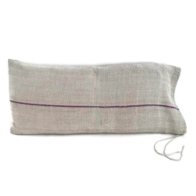 Vintage French Grainsack Body Pillow/Bolster For Sale - Image 4 of 4