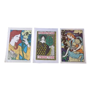 Vintage Elephant Folio Size Art Nouveau Poster Lithographs - Set of 3