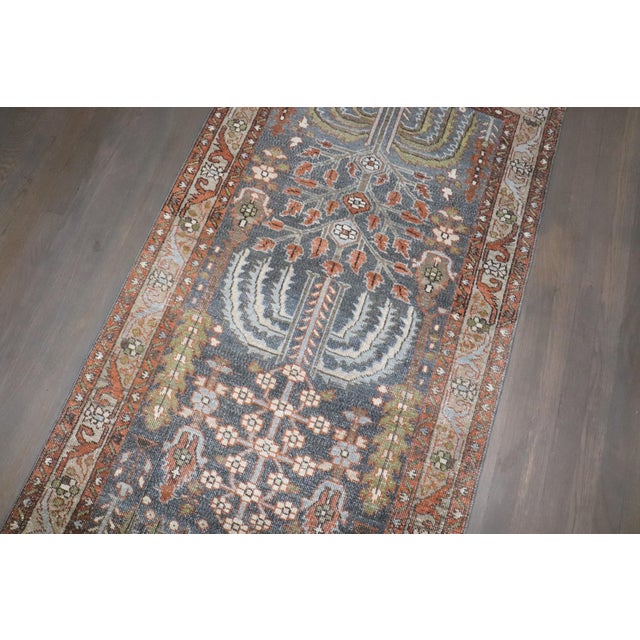 Gray Willow Tree Antique Persian Tabriz Runner - 2'10" x 14'3" For Sale - Image 8 of 9