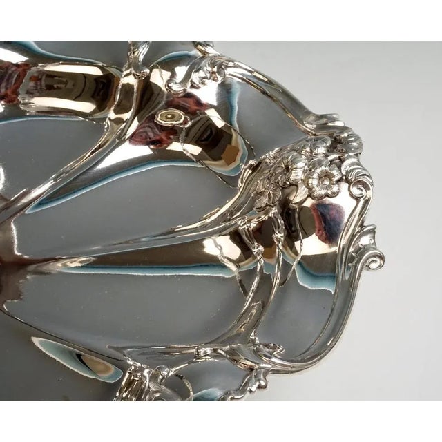 Viennese Silver Centerpiece Bowl with Handle by Jarosinski & Vaugoin, 1925 For Sale - Image 4 of 7