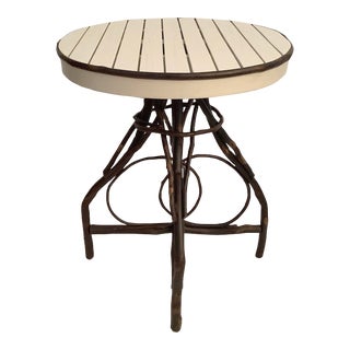 Genesee River Table for Two - Parchment Top/Walnut Stain Base For Sale