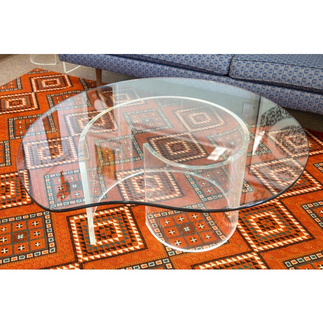 Vintage Vladimir Kagan Style Snail Lucite Glass Mid Century Modern Coffee Table For Sale In Detroit - Image 6 of 6