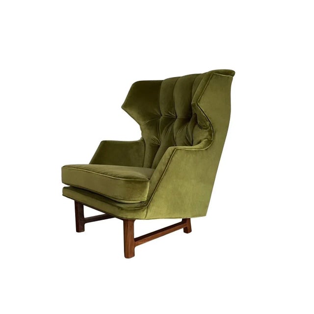 Janus Wing Chairs with Ottomans by Edward Wormley for Dunbar - 4 Pieces For Sale - Image 9 of 12