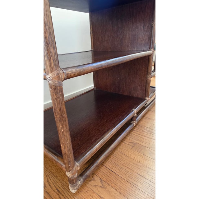 Wood MCM 70's Era McGuire Faux Bamboo Bar Cart For Sale - Image 7 of 15