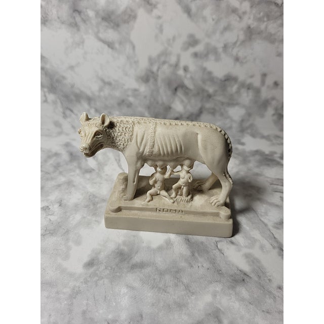 1980s Stone Figurine Wolf and Romulus Remus For Sale In San Francisco - Image 6 of 13
