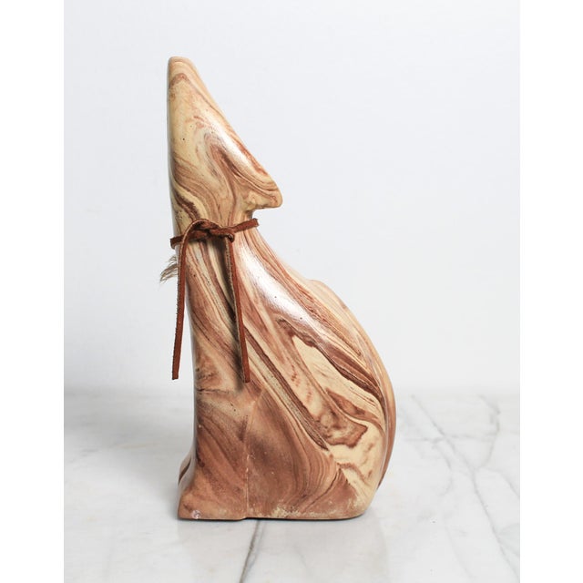 Vintage Hand Carved Soapstone Howling Wolf Figurine For Sale - Image 9 of 11