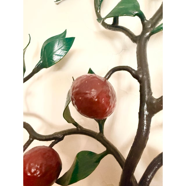 Monumental 37" Italian Toleware Espalier Fruit Tree Wall Sconce / Candelabra For Sale - Image 9 of 10