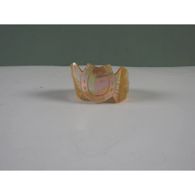 Carved Shell Mother of Pearl Napkin Ring For Sale - Image 4 of 4