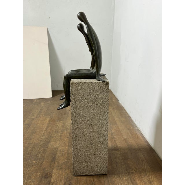1980s C. 1980s Ramiz Barquet Modernist Bronze Figural Sculpture For Sale - Image 5 of 12