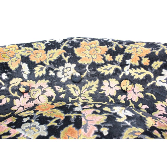 Textile Mid Century Modern Round Chair Milo Baughman Style For Sale - Image 7 of 13