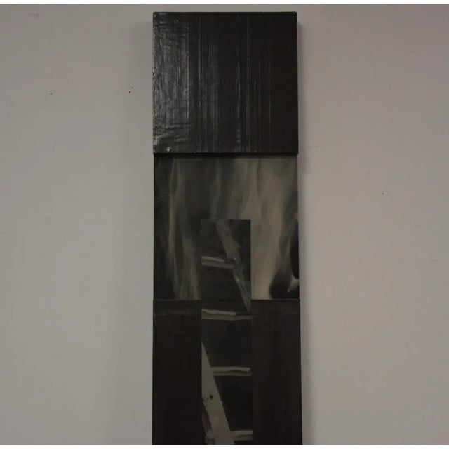 Ebony 1990s Mixed Media Grey Modern Art For Sale - Image 8 of 11