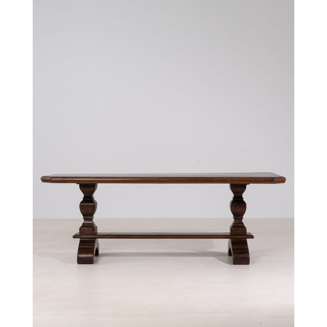 Mid 20th Century France Brown Wood Dining Table For Sale - Image 4 of 11
