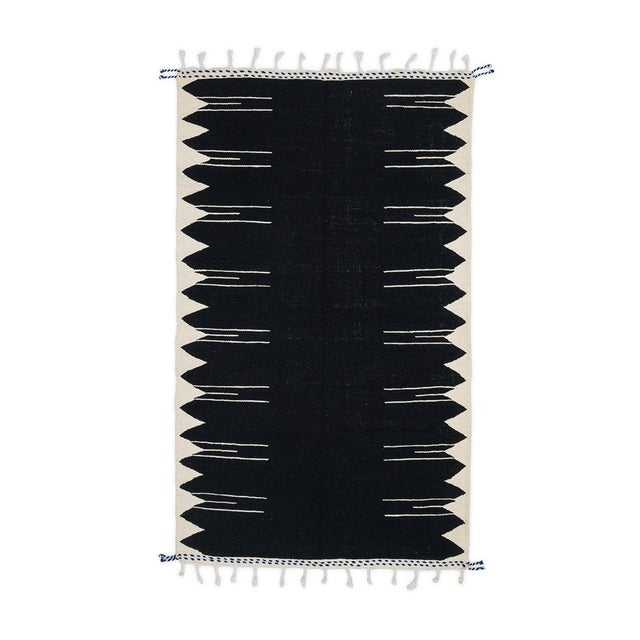 Beige Moroccan Flatweave Wool Rug by Azele Studio For Sale - Image 8 of 8