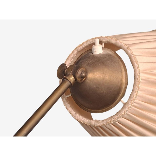 Swedish Art Deco, Double Floor Lamp, Burl Wood, Metal, Fabric, Sweden, 1940s For Sale - Image 11 of 17