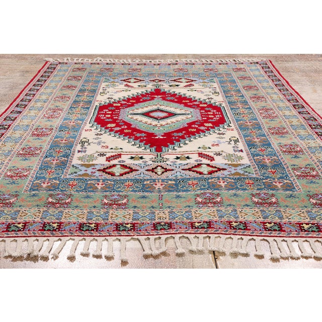 Vintage Rabat Moroccan Rug, 04'11 X 06'07 For Sale - Image 9 of 10