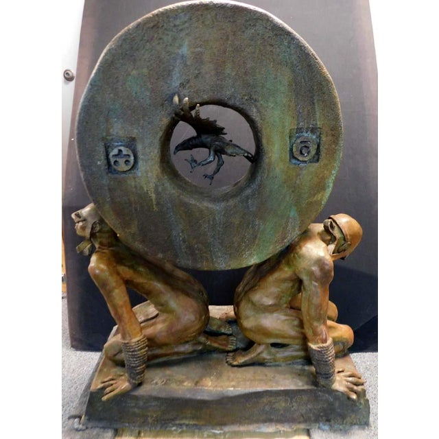 Renzo "The Stone of Relationship" Bronze Sculpture Hand Signed For Sale - Image 9 of 13