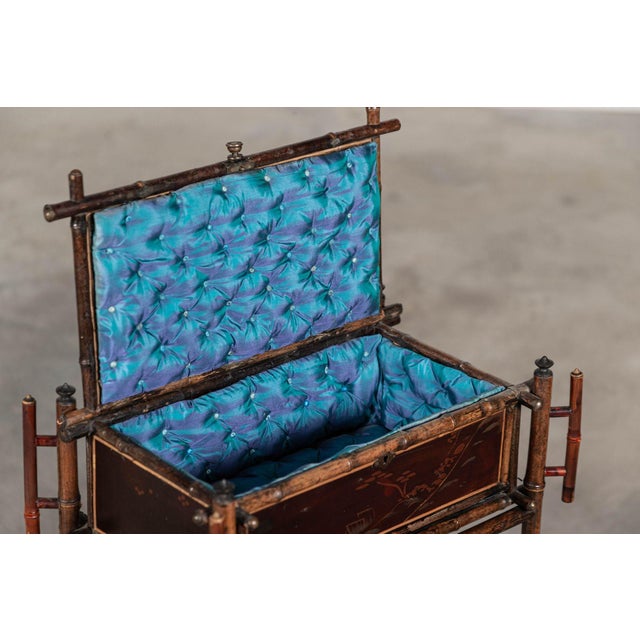 Circa 1860 19th century English Chinoiserie bamboo work / side table Measures: W45 x D29 x H77 cm.