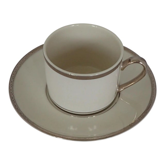China Ivory & Platinum Tea Cup For Sale