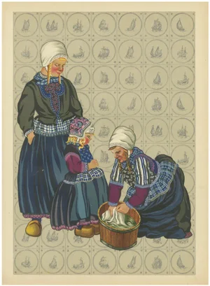 Marken Mourning Dress, Dutch, 1932, Print