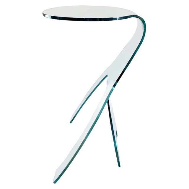 Italian Grillo Side Table in Glass by Vittorio Livi for FIAM, 1980s For Sale