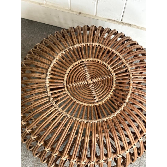 Mid-Century Modern Franco Albini Midcentury Rattan Lobster Pot Ottoman / Stool For Sale - Image 3 of 5