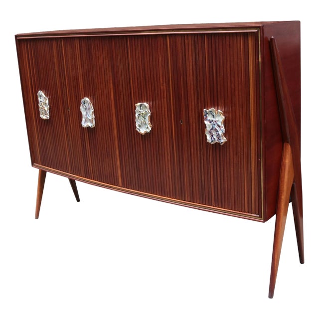 1950s Modernist Four Door Cabinet by Oswaldo Borsani For Sale