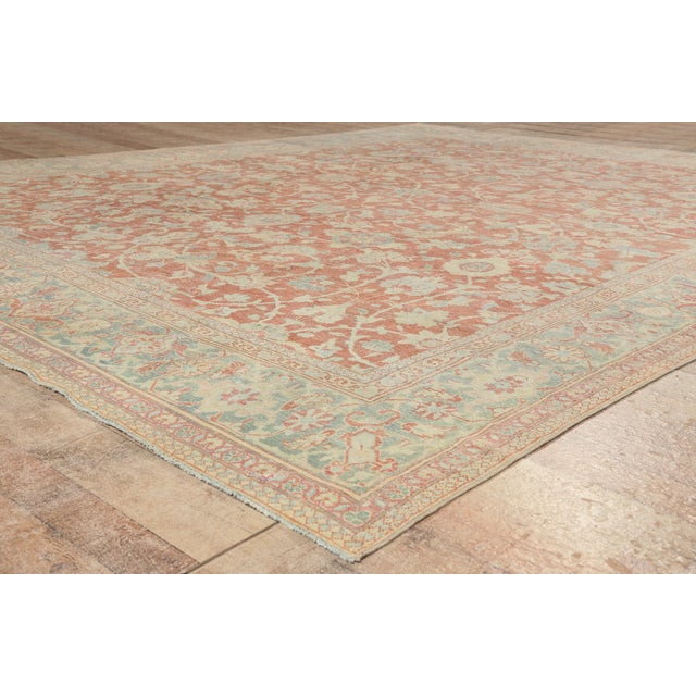 Terra Cotta Antique Persian Mahal Rug, 10'02 X 13'05 For Sale - Image 8 of 10
