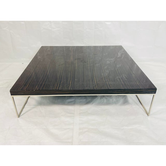 Modern 1990s “Calder” Square Coffee Table Attributed to Rodolfo Dordoni for Minotti, Italy For Sale - Image 3 of 13