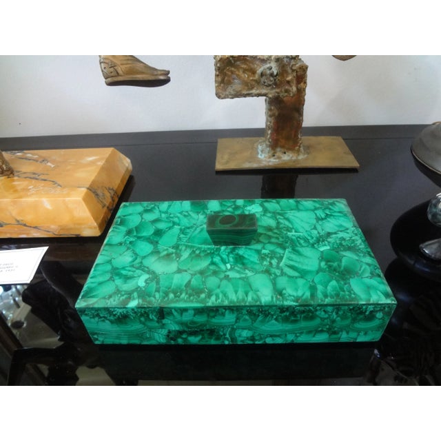 Vintage Decorative Malachite Box For Sale - Image 9 of 10